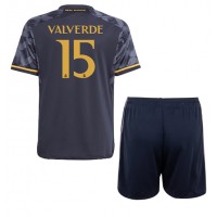 Billiga Real Madrid Federico Valverde #15 Barnkläder Borta fotbollskläder till baby 2023-24 Kortärmad (+ Korta byxor)